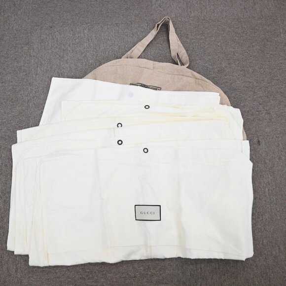 GUCCI Logo 7 Set Garment Bag Clothes Cover Canvas Cotton Beige White 08YH483 - Picture 1 of 16